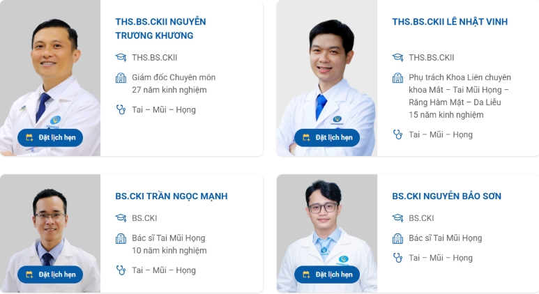bác sĩ chuyên khoa tai mũi họng