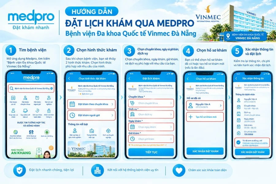 đặt lịch khám tại Vinmec Đà Nẵng trên Medpro