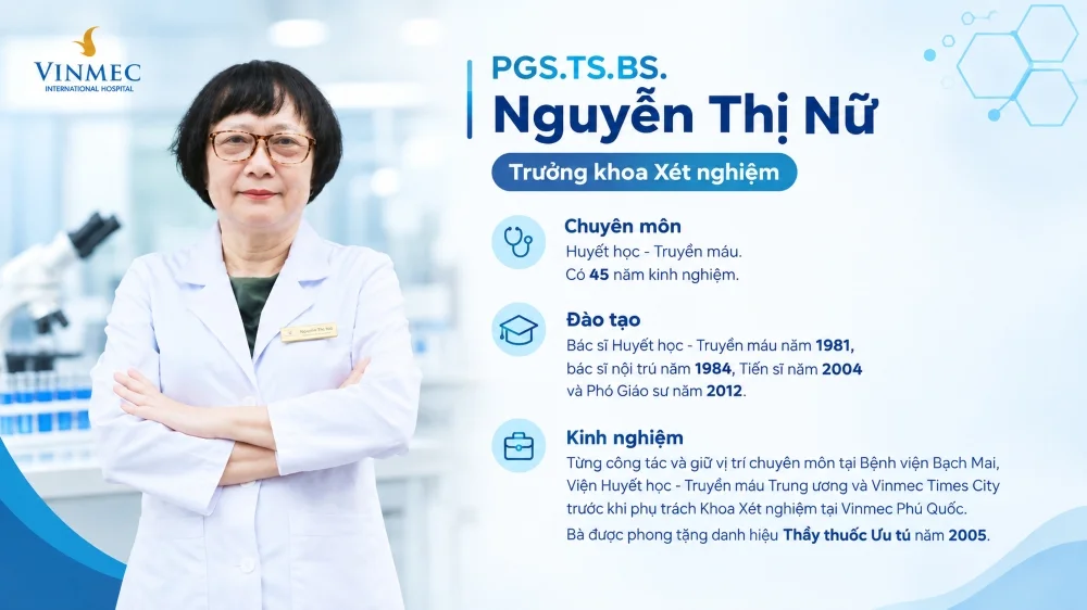 PGS.TS.BS. Nguyễn Thị Nữ – Trưởng khoa Xét nghiệm