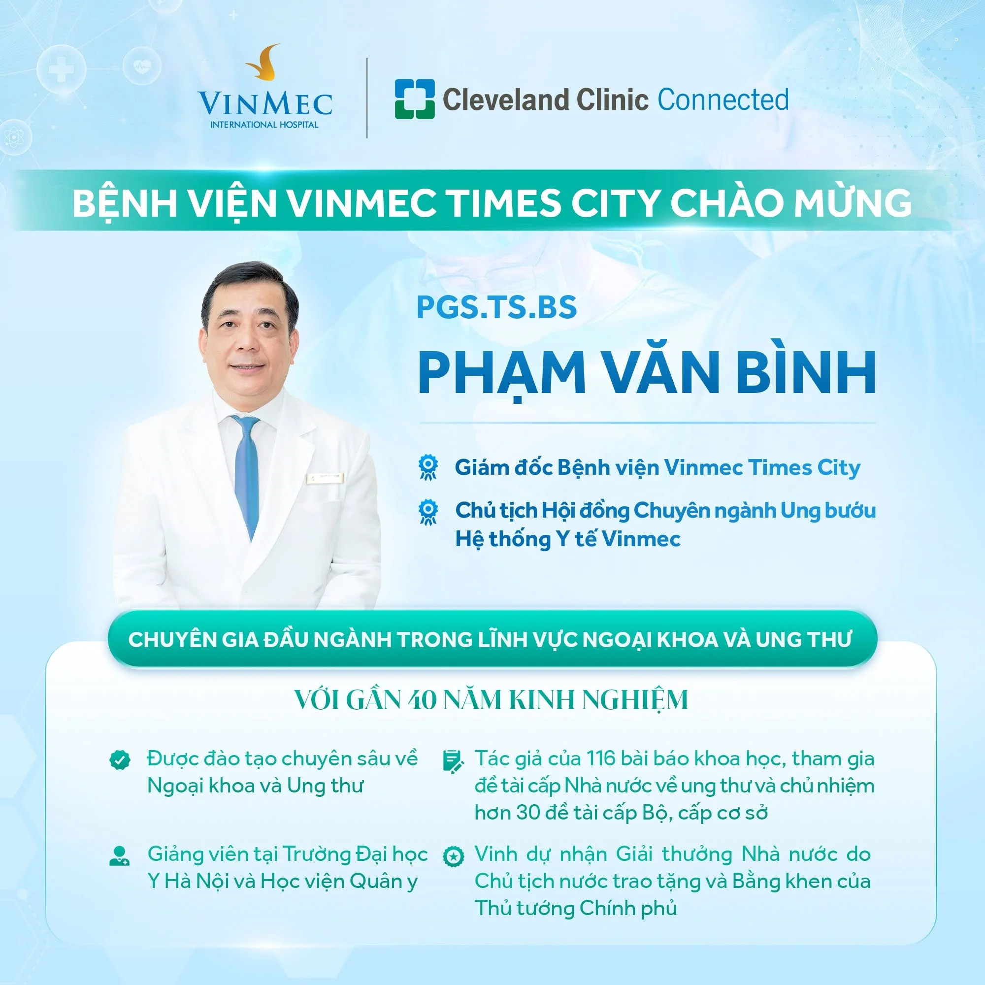 PGS.TS.BS Phạm Văn Bình – Giám đốc Bệnh viện